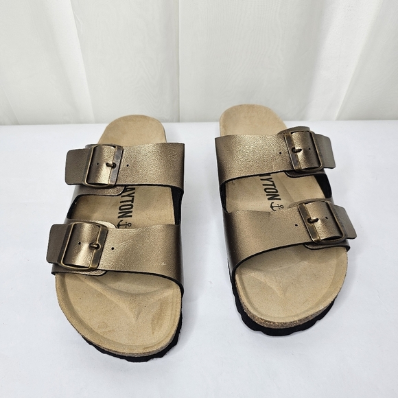 Bayton Klapki Atlas Metallic Bronze Sandal Slide Size 38 - Picture 4 of 9